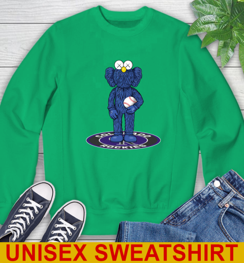 MLB Baseball Colorado Rockies Kaws Bff Blue Figure Shirt Sweatshirt - Image 7