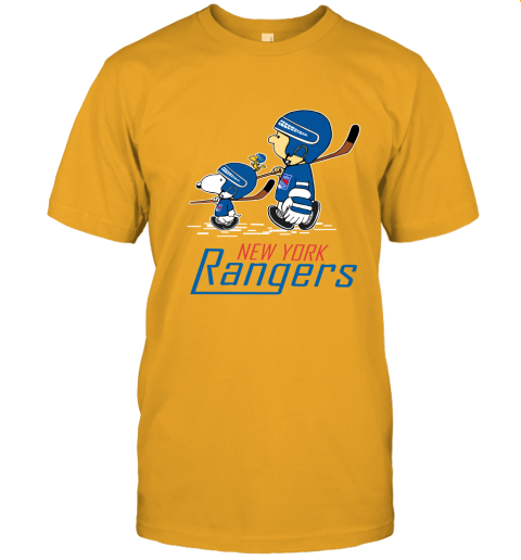 efs8 lets play new york rangers ice hockey snoopy nhl jersey t shirt 60 front gold