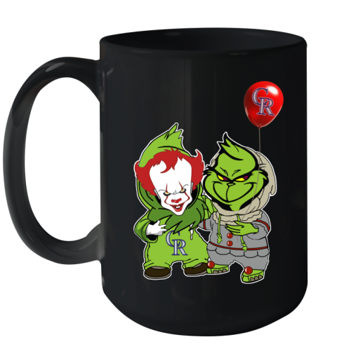 Baby Pennywise Grinch Christmas MLB Baseball Colorado Rockies Ceramic Mug 15oz 2