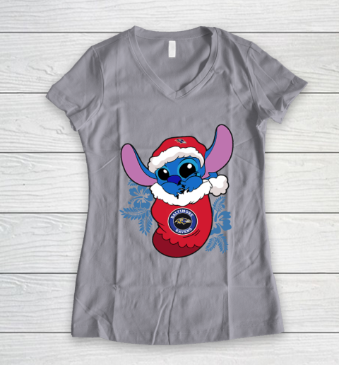 Disney Stitch T Shirt Womens Large L V neck ! Cool round back bottom 756