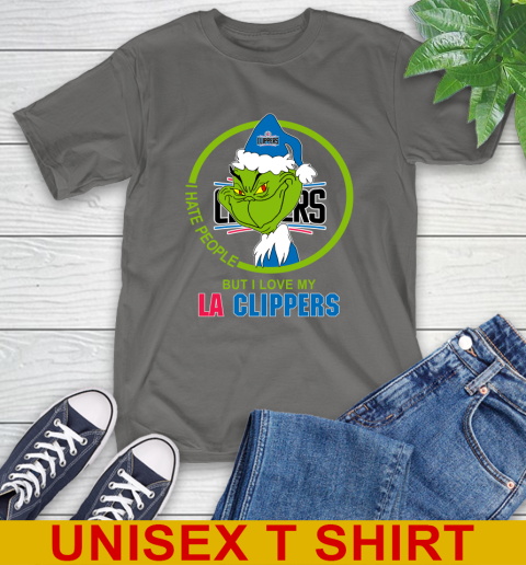 LA Clippers NBA Christmas Grinch I Hate People But I Love My Favorite Basketball Team T-Shirt 8