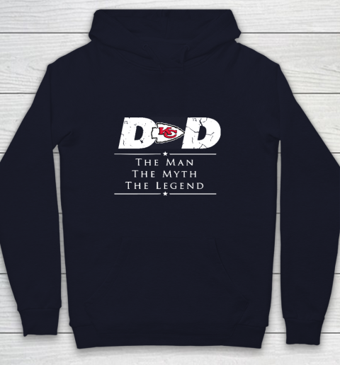 Kansas City Chiefs NFL Football Dad The Man The Myth The Legend Youth Hoodie 2