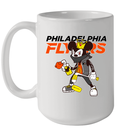 Philadelphia Flyers NHL Hockey Mickey Peace Sign Sports Ceramic Mug 15oz