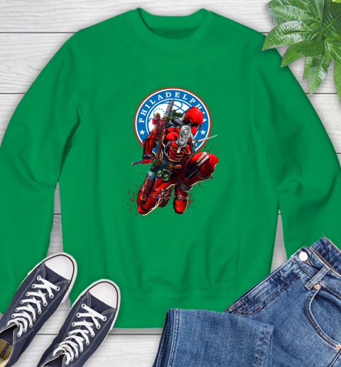 NBA Deadpool Marvel Comics Sports Basketball Philadelphia 76ers Sweatshirt 6