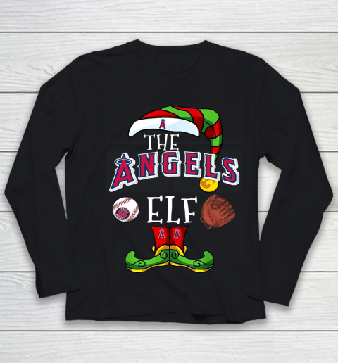 Los Angeles Angels Christmas ELF Funny MLB Youth Long Sleeve
