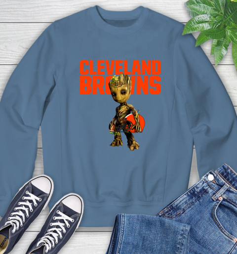 Cleveland Browns NFL Football Groot Marvel Guardians Of The Galaxy Sweatshirt 7