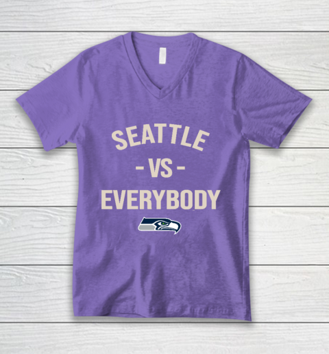 Seattle Seahawks Vs Everybody V-Neck T-Shirt 8
