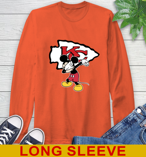 Kansas City Chiefs NFL Football Dabbing Mickey Disney Sports Long Sleeve T-Shirt 5