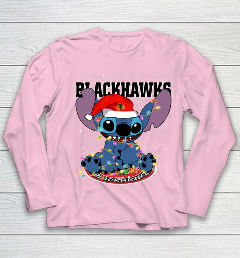 Chicago Blackhawks NHL Hockey noel stitch Christmas Youth Long Sleeve 6