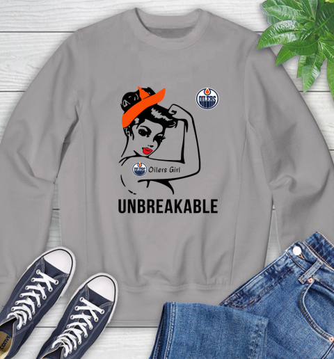 NHL Edmonton Oilers Girl Unbreakable Hockey Sports Sweatshirt 3