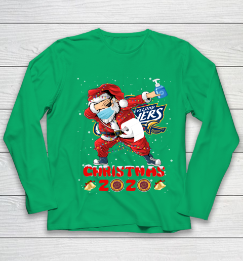Cleveland Cavaliers Funny Santa Claus Dabbing Christmas 2020 NBA Youth Long Sleeve 4