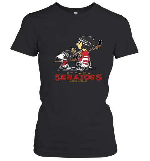 Let's Play Ottawa Senators Ice Hockey Snoopy NHL Women's T-Shirt