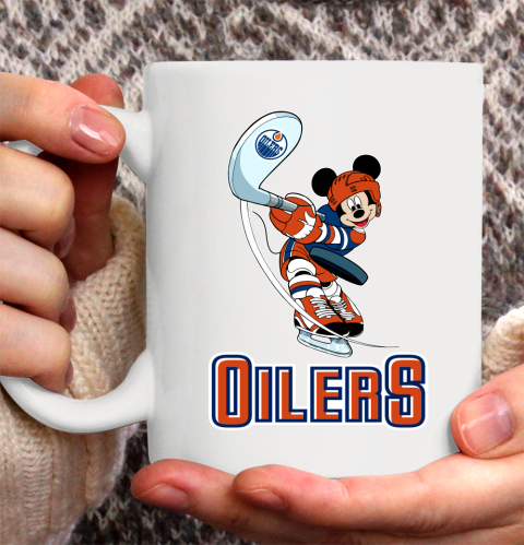 NHL Hockey Edmonton Oilers Cheerful Mickey Mouse Shirt Ceramic Mug 11oz 2