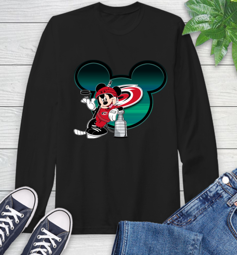 NHL Carolina Hurricanes Stanley Cup Mickey Mouse Disney Hockey T Shirt Long Sleeve T-Shirt 2