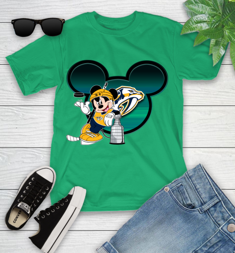 NHL Nashville Predators Stanley Cup Mickey Mouse Disney Hockey T Shirt Youth T-Shirt 6