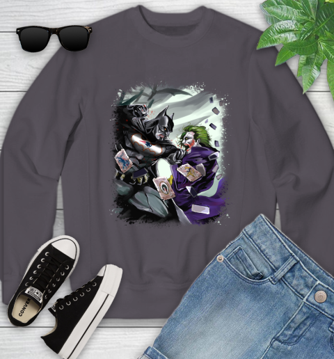 New England Patriots NFL Football Batman Fighting Joker DC Comics Youth Sweatshirt 6