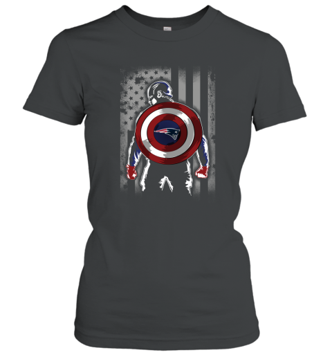NFL New England Patriots Captain America Marvel Flag Football Sports jX39puZlS2p ladies t shirt 20 95 151514 front black