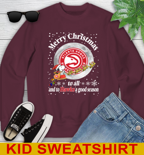 Atlanta Hawks Merry Christmas To All And To Hawks A Good Season NBA Basketball Sports Youth Sweatshirt 4