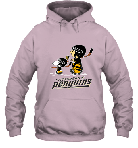 ophr lets play pittsburgh penguins ice hockey snoopy nhl hoodie 23 front light pink