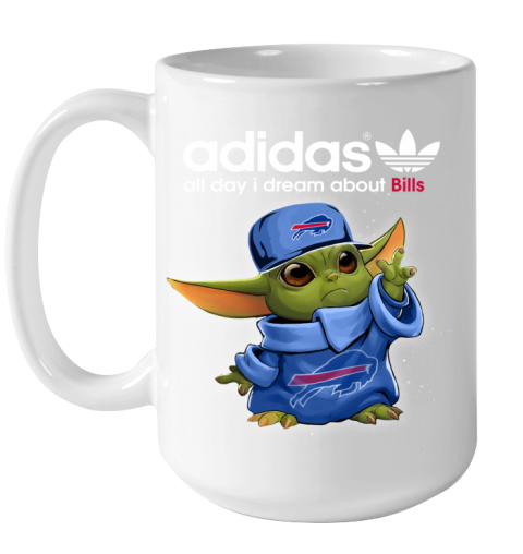 Baby Yoda Adidas All Day I Dream About  Bills v5n2 baby yoda adidas all day i dream aboutbills ceramic mug 150 54 front white