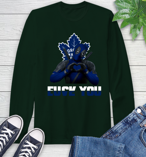 NHL Toronto Maple Leafs Deadpool Love You Fuck You Hockey Sports Long Sleeve T-Shirt 7