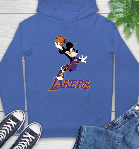 NBA Basketball Los Angeles Lakers Cheerful Mickey Mouse Shirt Hoodie 9