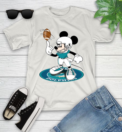 NFL Football Miami Dolphins Cheerful Mickey Disney Shirt Youth T-Shirt 12