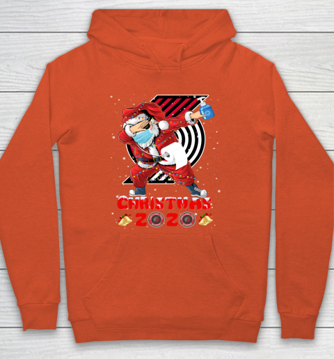 Portland Trail Blazers Funny Santa Claus Dabbing Christmas 2020 NBA Hoodie 3