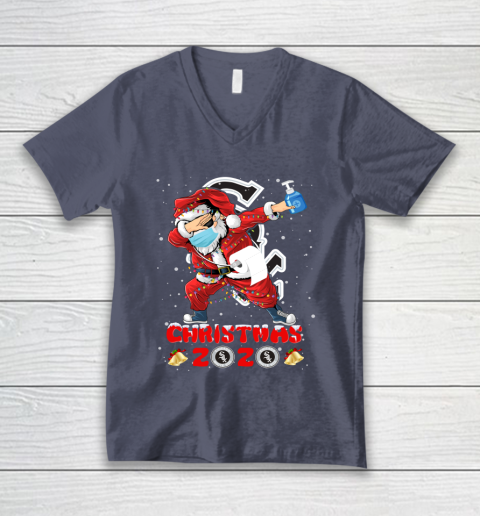 Chicago White Sox Funny Santa Claus Dabbing Christmas 2020 MLB V-Neck T-Shirt 7