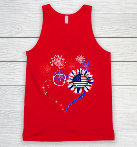 Patriotic Nurse 4th Of July American Flag Independence Day Tank Top 5