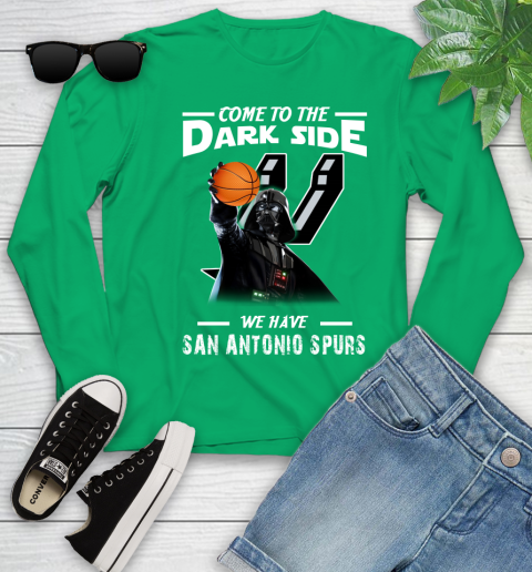 NBA Come To The Dark Side We Have San Antonio Spurs Star Wars Darth Vader Basketball Youth Long Sleeve 7