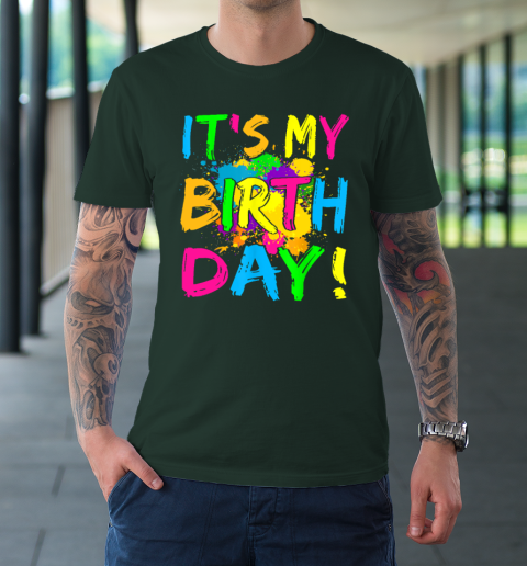 It's My Birthday Shirt Let's Glow Retro 80's Party Outfit T-Shirt 3