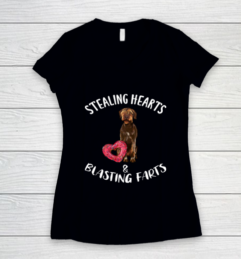 Stealing Hearts Blasting Farts Wirehaired Pointing Griffon Women's V-Neck T-Shirt