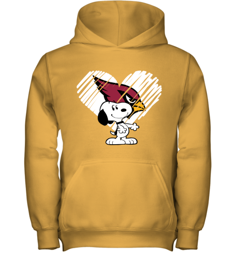 wckd happy christmas with arizona cardinals snoopy youth hoodie 43 front gold