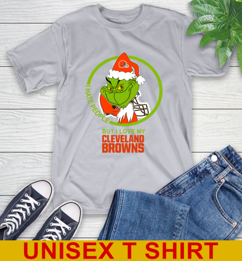 Cleveland Browns NFL Christmas Grinch I Hate People But I Love My Favorite Football Team T-Shirt 6