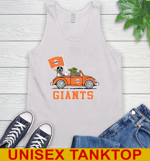 MLB Baseball San Francisco Giants Darth Vader Baby Yoda Driving Star Wars Shirt Tank Top