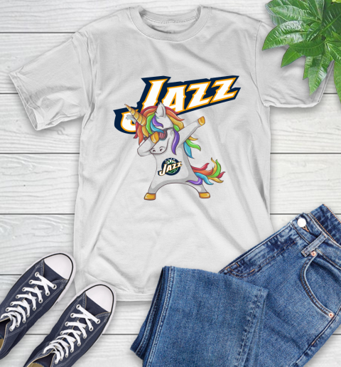 Utah Jazz NBA Basketball Funny Unicorn Dabbing Sports T-Shirt