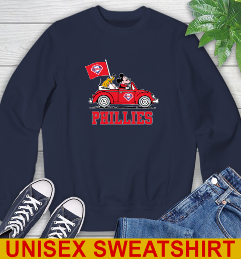 MLB Baseball Philadelphia Phillies Pluto Mickey Driving Disney Shirt Sweatshirt 3