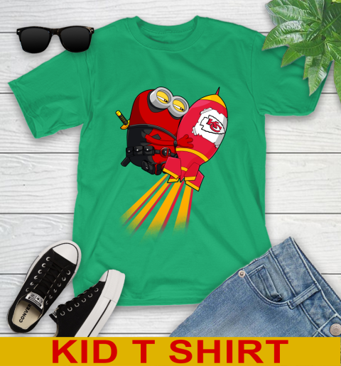 NFL Football Kansas City Chiefs Deadpool Minion Marvel Shirt Youth T-Shirt 7