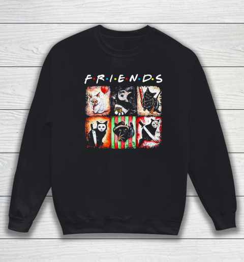 Horror Characters Cats Friends Halloween Sweatshirt