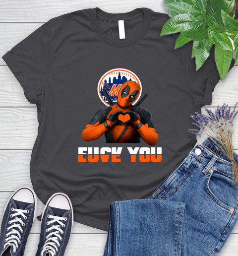 MLB New York Mets Deadpool Love You Fuck You Baseball Sports Women's T-Shirt 8
