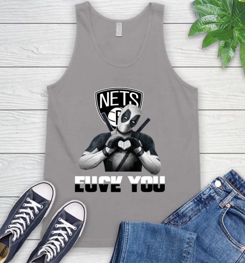 NBA Brooklyn Nets Deadpool Love You Fuck You Basketball Sports Tank Top 3