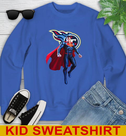 NFL Superman DC Sports Football Tennessee Titans Youth Sweatshirt 7