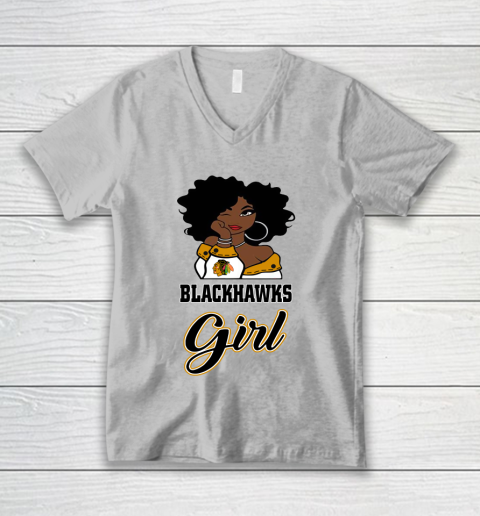 Chicago Blackhawks Girl NHL V-Neck T-Shirt 4