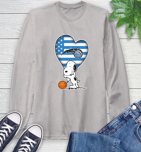 Orlando Magic NBA Basketball The Peanuts Movie Adorable Snoopy Long Sleeve T-Shirt 12