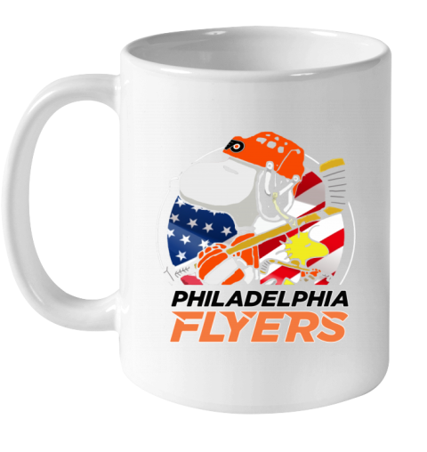 nb2c philadelphia flyers snoopy and woodstock nhl ceramic mug 110 56 front white