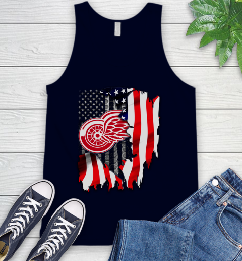 Detroit Red Wings NHL Hockey American Flag Tank Top 2