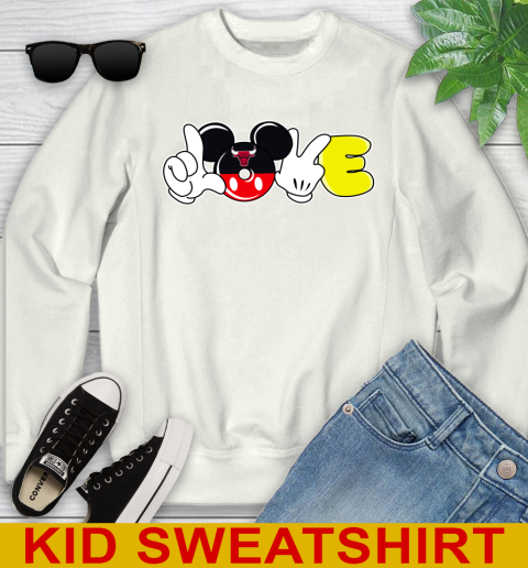 Chicago Bulls NBA Basketball Love Mickey Disney Sports Youth Sweatshirt