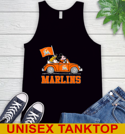 MLB Baseball Miami Marlins Pluto Mickey Driving Disney Shirt Tank Top 2