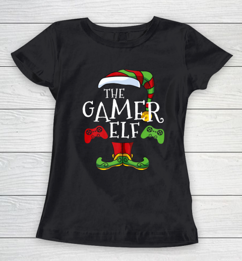 Gamer Elf Family Matching Christmas Funny Gaming Pajama Women's T-Shirt